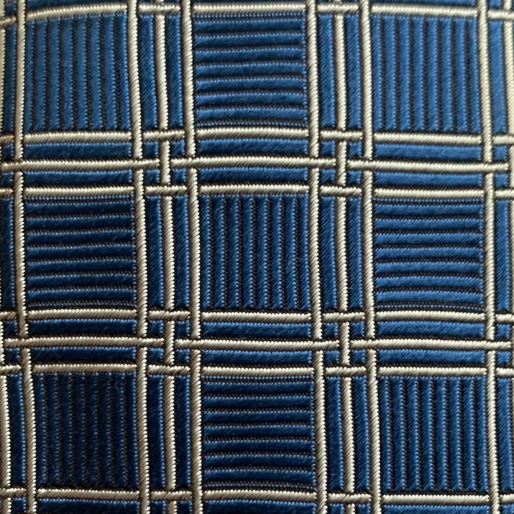 Burberry by Drakes Blue Check Tie - Picture 7 of 8